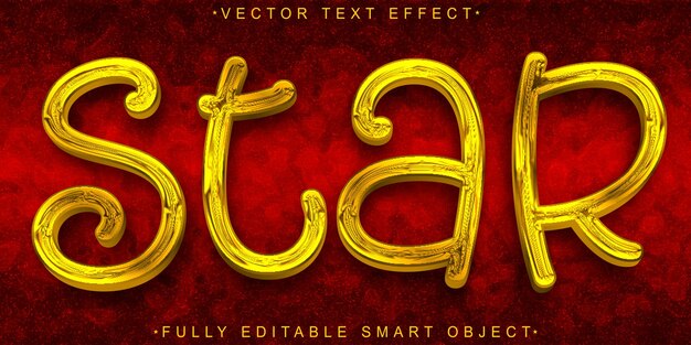 Golden Star Vector Fully Editable Smart Object Text Effect