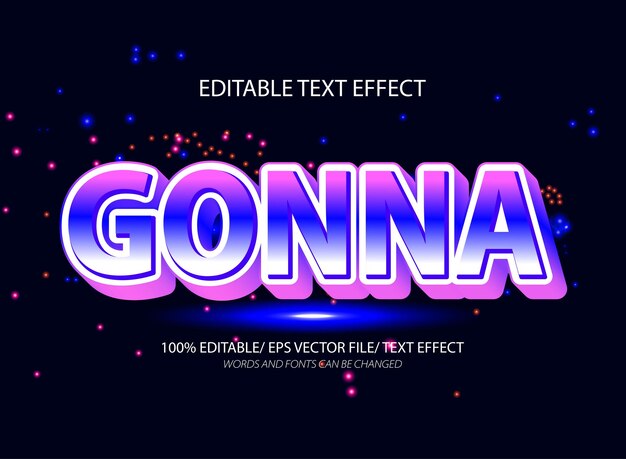 Gonna editable text effect and editable text style