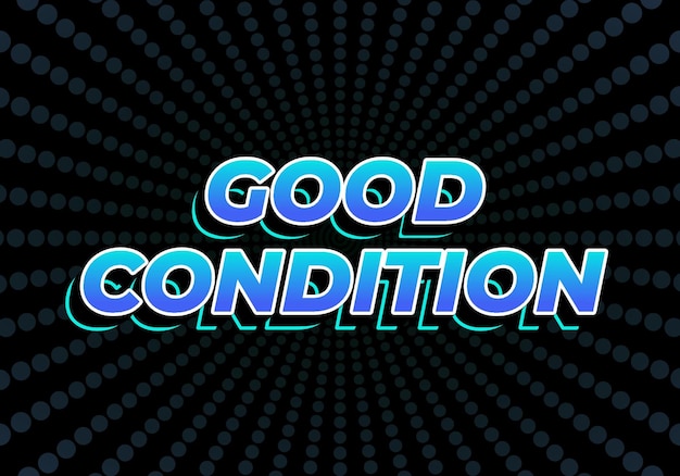 good condition text effect in 3d look with gradient purple yellow color