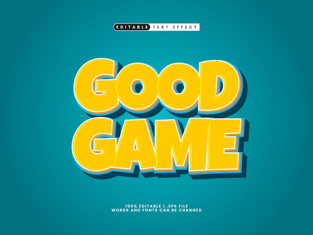good game editable text effect in colorful and happy text style