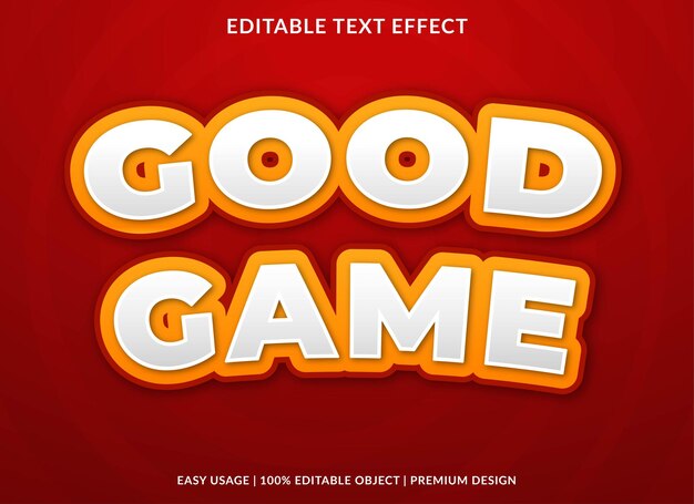 good game editable text effect template premium vector