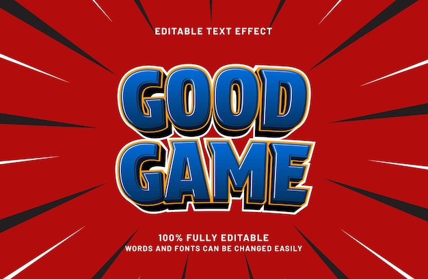 good game editable text effect