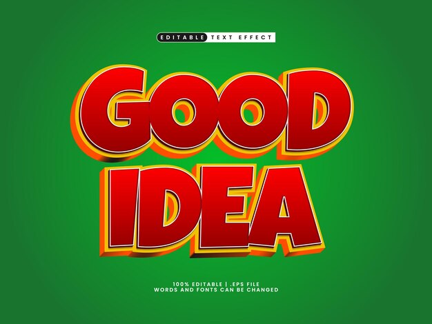 good idea editable text effect in simple and modern text style