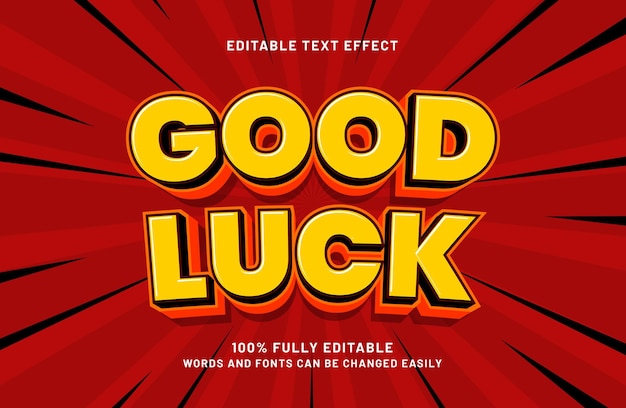 good luck 3d editable text effect