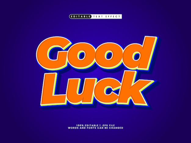 good luck editable text effect in colorful and happy text style