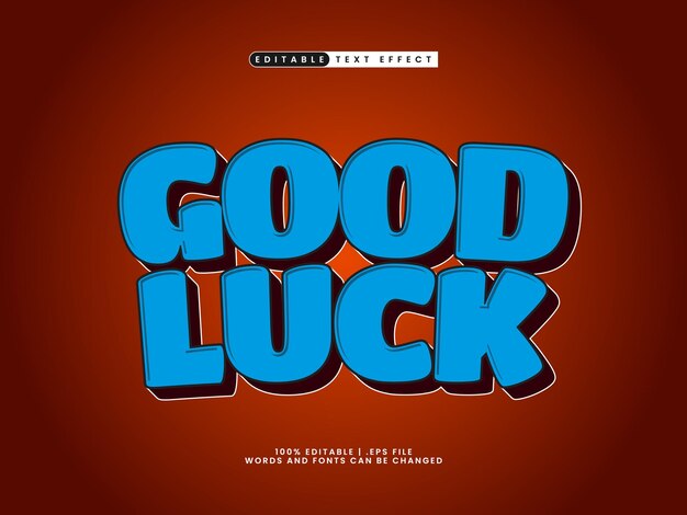 good luck editable text effect in simple and happy text effect