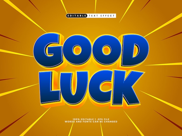 good luck editable text effect in simple and modern text style