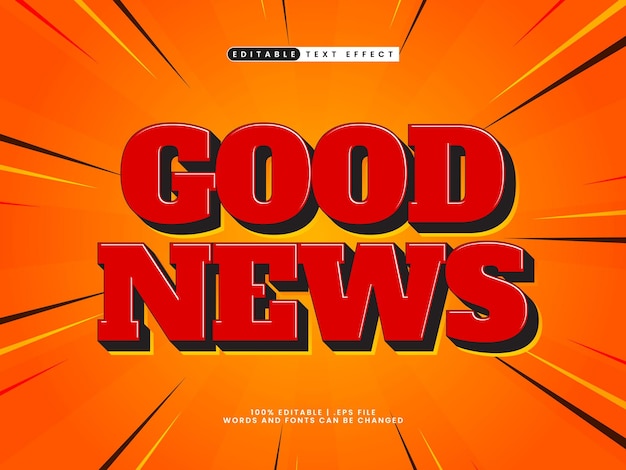 good news editable text effect in kids and simple text style