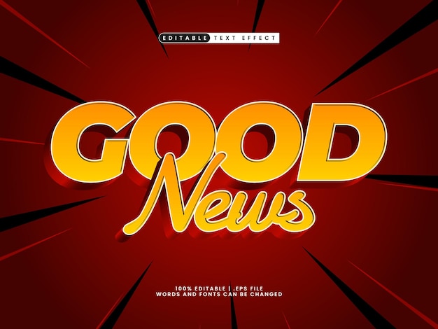 good news editable text effect in simple and modern text style