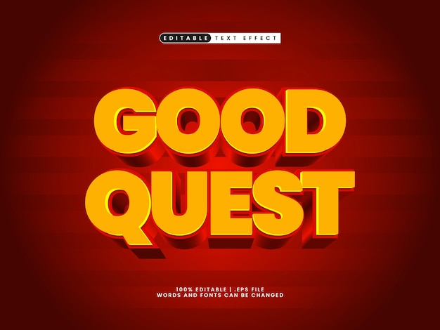 good quest editable text effect in simple and modern text style