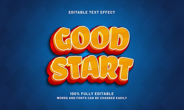 good start editable text effect with a good and clean theme