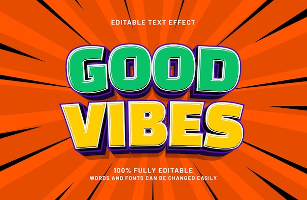 good vibes 3d editable text effect