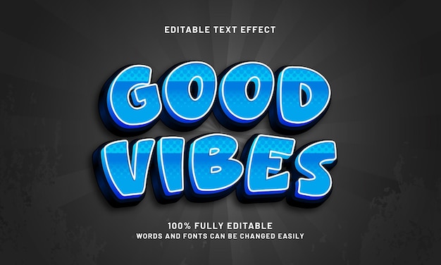 good vibes editable text effect with a kids and joyful theme