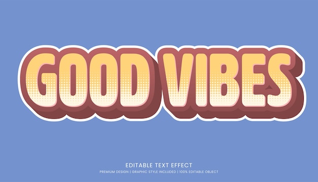 good vibes text effect template editable design for business logo and brand