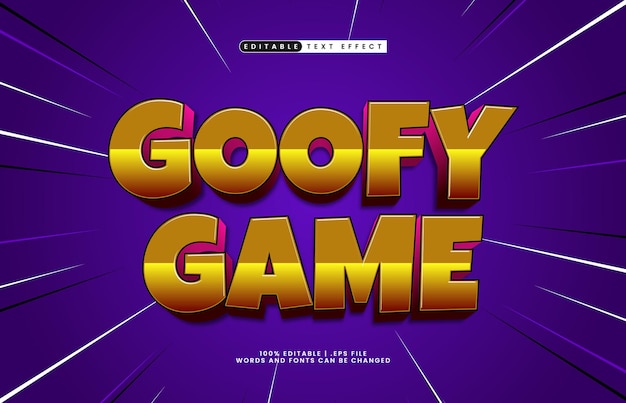 goofy game editable text effect with a game and cartoon text effect