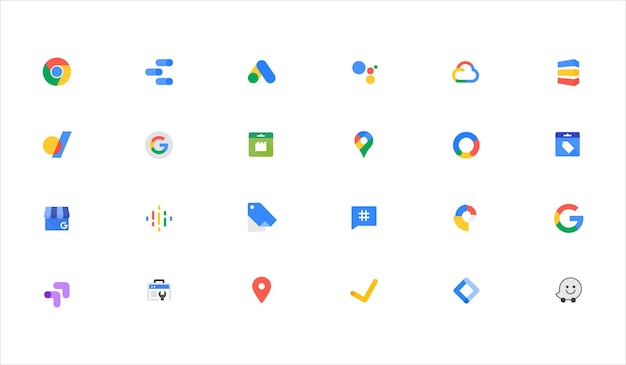 Google simgesi Chrome google podcast one drive haritalar pixel arama concsole optimize google ads cloud interactive media manufactured centre android blog İş için Vektör çizgi simgesi