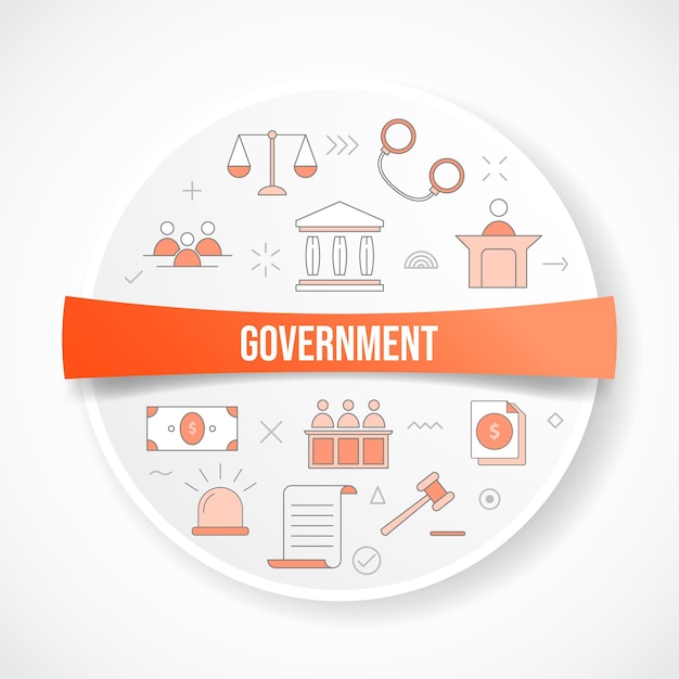 Government concept with icon concept with round or circle shape vector