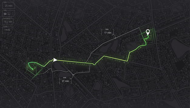 Gps map navigation to own house View from above the map buildings Abstract city map, background.