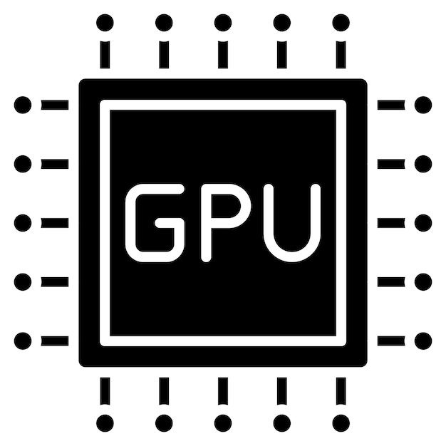 Gpu Glyph Solid Black Illustration