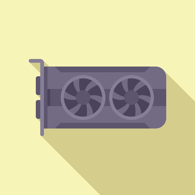 GPU graphic card icon flat vector Computer pc Video cpu