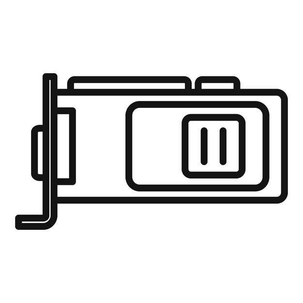 Gpu hardware icon outline vector Computer card Cpu chip
