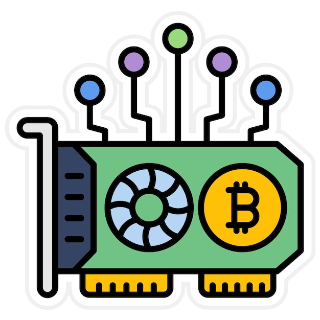 gpu mining icon vector image can be used for cryptocurrency