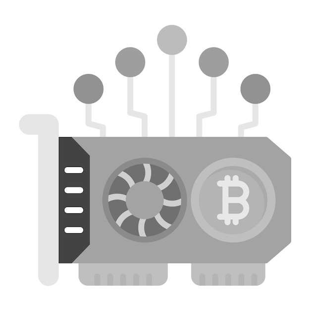 gpu mining icon vector image can be used for cryptocurrency