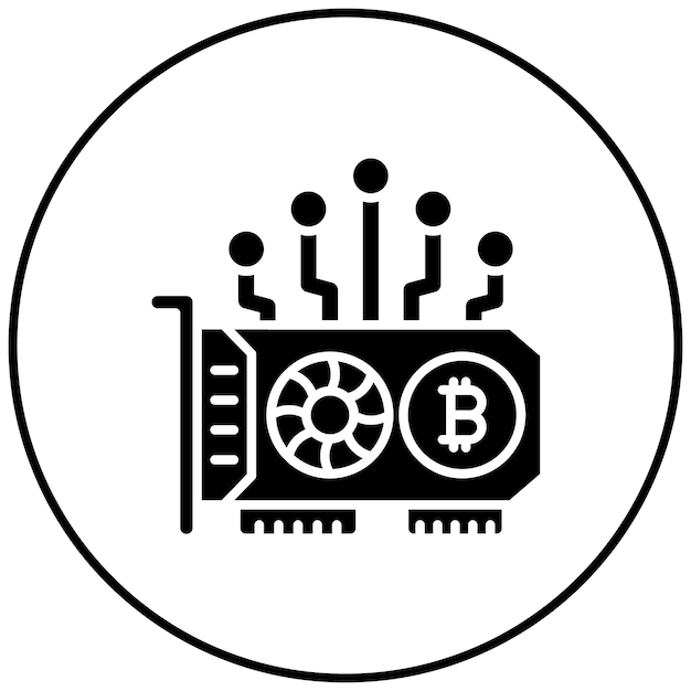 gpu mining icon vector image can be used for cryptocurrency
