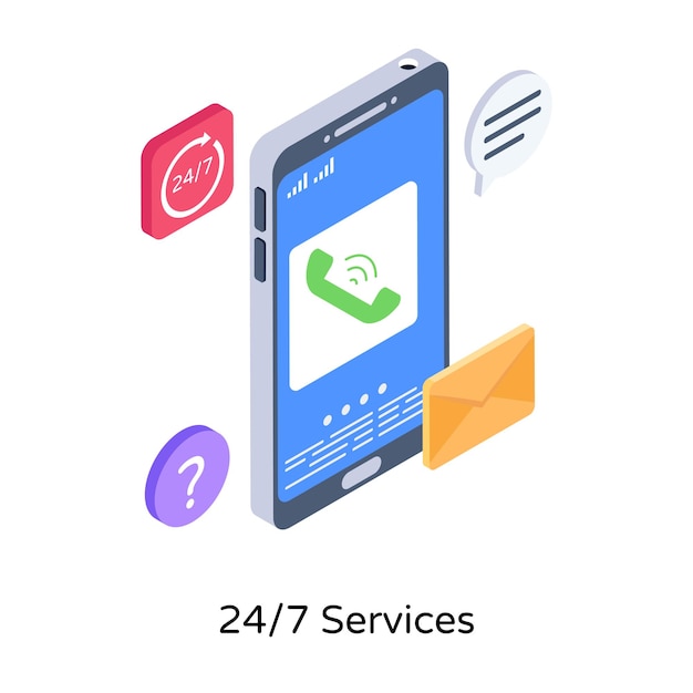 Grab this amazing illustration of 247 services