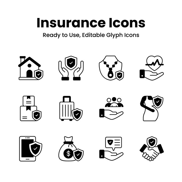 Vektör grab this carefully crafted insurance vector set ready to use in web mobile and all presentation