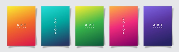 gradation multicolor cover modern style, soft color art, set collection template design vector