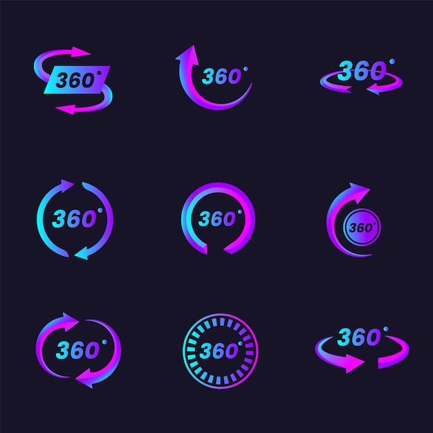 Gradient 360 Technology Icon Set