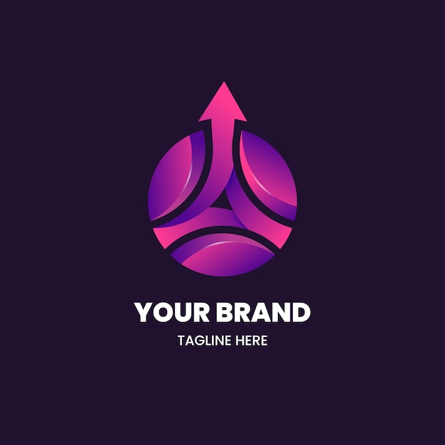 Gradient abstract arrow circle logo template