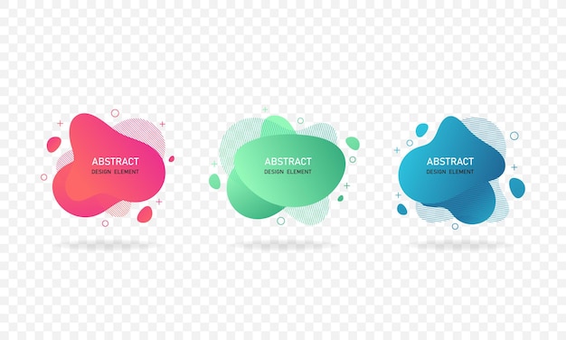 gradient abstract banners with flowing liquid shapes. set of abstract modern graphic elements isolated on white background. vector illustration eps 10