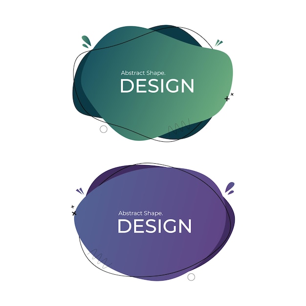 Gradient abstract creative shapes design