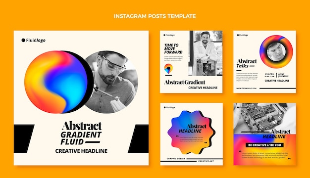 gradient abstract fluid technology instagram posts