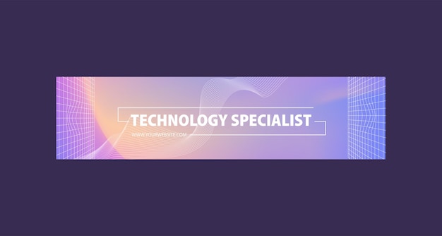 gradient abstract fluid technology linkedin banner