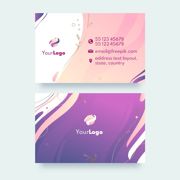 gradient abstract horizontal business card template