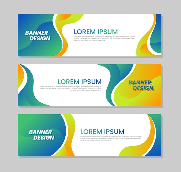Gradient banner template design collection