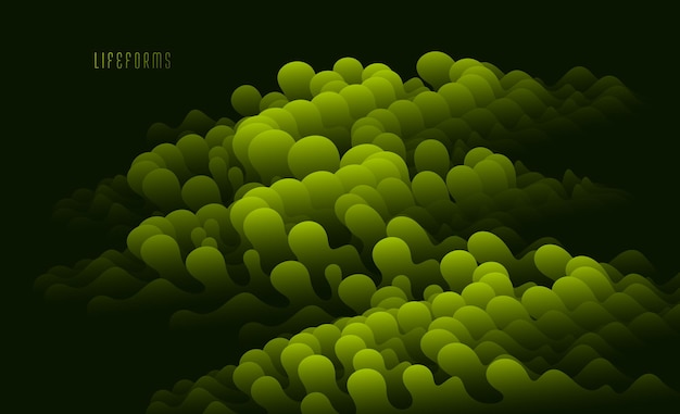 Gradient bio life form fluid vector abstract shape 3D color abstract background in modern trendy style dynamic design element in motion