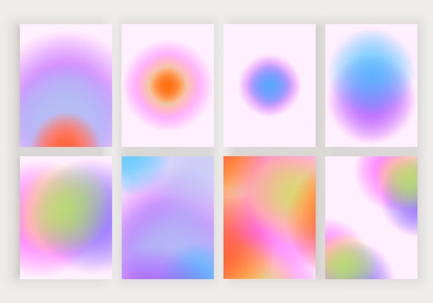 Gradient blur cover cards Collection round blurred wallpaper design for banners flyer