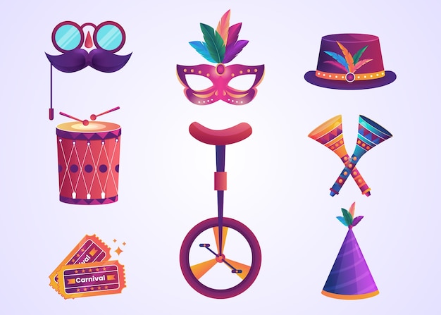 gradient carnival event elements collection