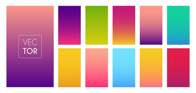 gradient color modern bright background collection smartphone screen vector multicolor theme for sto...