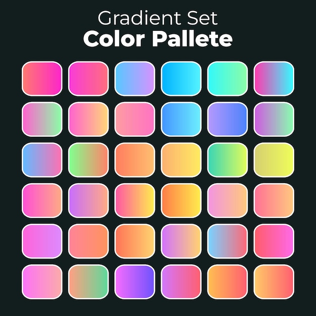 Gradient color palette set with vibrant color combinations