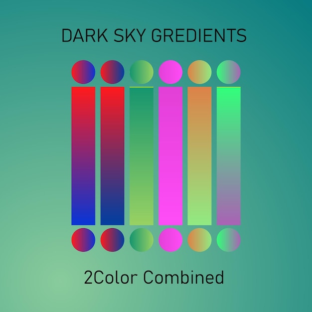 gradient color palette with vector elements