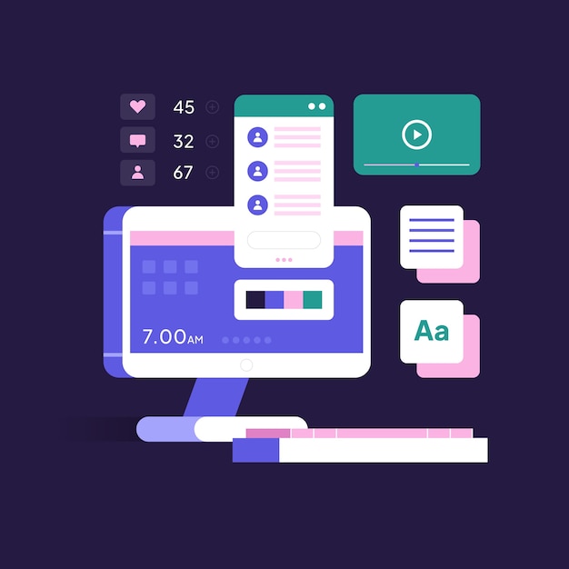 gradient colorful web button set