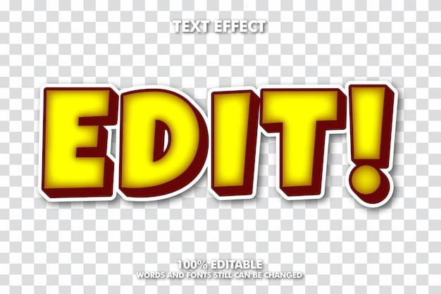 Gradient editable text effect editable transparent background