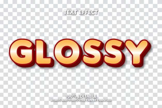 Gradient editable text effect editable transparent background