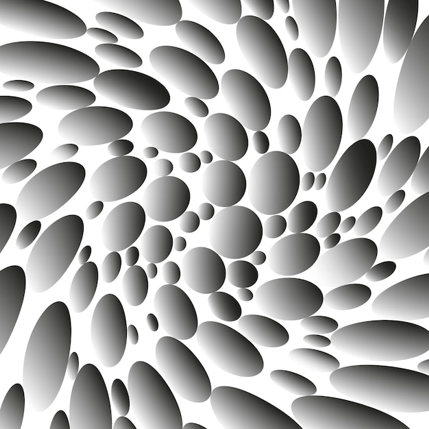 Gradient ellipse pattern Soft gray form Abstract floating shapes Vector contour effect