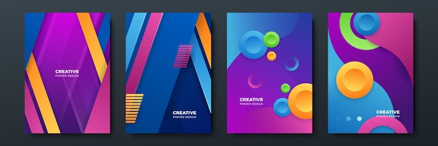 gradient flowing geometric pattern background texture for poster cover design minimal color abstract gradient banner template modern vector wave shape for brochure